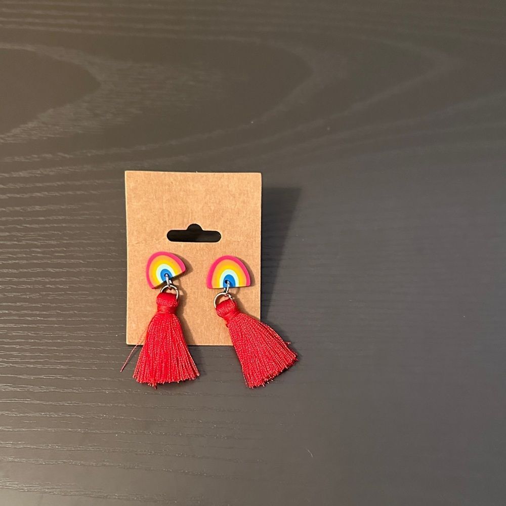 Vibrant Rainbow Tassel Earrings-Pride, Fun and stylish vibes.